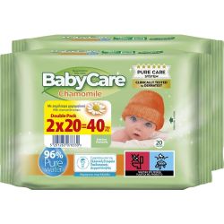 Babycare бебешки влажни кърпи лайка, 2 бр. х 20 бр. (40 бр.)
