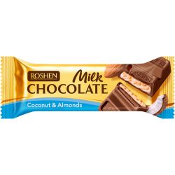 Roshen бар млечен шоколад с кокос и бадем (29 г)