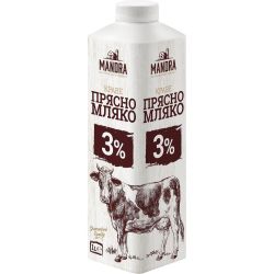 Мандра фермерско прясно краве мляко 3.0% (1 л)