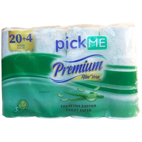 Pick Me Premium трипластова тоалетна хартия алое вера (24 бр.)