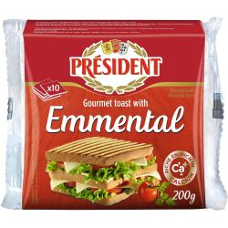 President топено сирене ементал 40%, слайс (200 г)