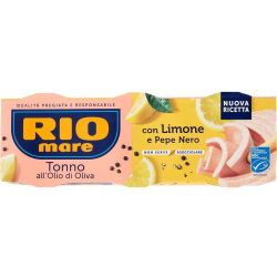 Rio Mare риба тон в маслиново масло с лимон и черен пипер, 3 бр. х 65 г (195 г)