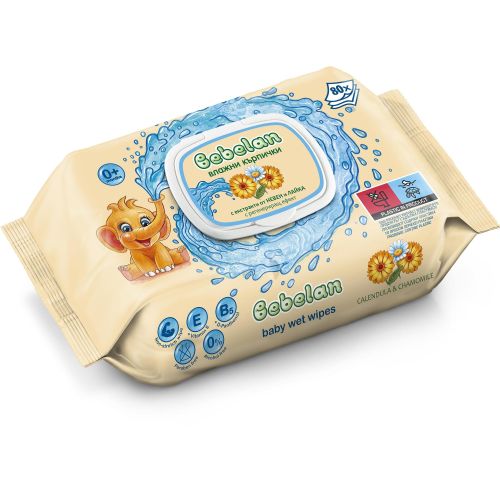 Bebelan влажни кърпички с невен и лайка (80 бр.)