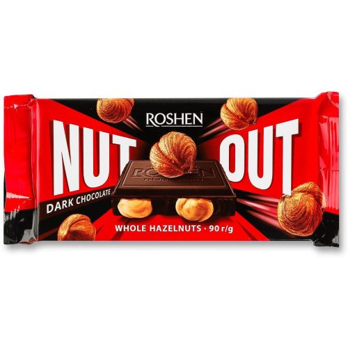 Roshen Nut Out черен шоколад с цял лешник (90 г)