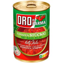 Oro Di Parma нарязани домати с босилек (425 мл)