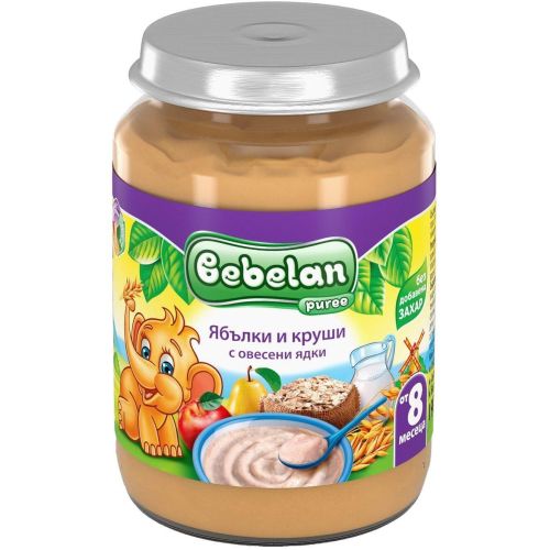 Bebelan пюре ябълки и круши с овесени ядки (190 г)