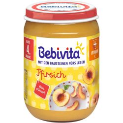 Bebivita пюре праскови, 5+ месеца (190 г)