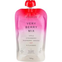 Nutrino Lab Very Berry Mix пюре микс от ябълка, ягода, малина, банан, овес и ленено семе (180 г)