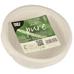 Papstar Pure купи от захарна тръстъка, 155 мм, 500 мл (12 бр.)