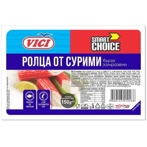 Vici рулца от сурими раци, бързо замразени (150 г)