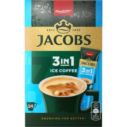 Jacobs Ice Coffee 3in1 разтворимо кафе, 24 бр. х 12.7 г (304.8 г)