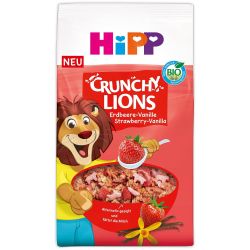 HiPP Crunchy Lions био хрупкави мюсли с ягода и ванилия (300 г)