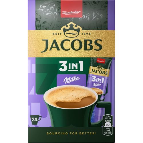 Jacobs Milka 3в1 разтворима напитка, 24 бр. х 12.4 г (297.6 г)