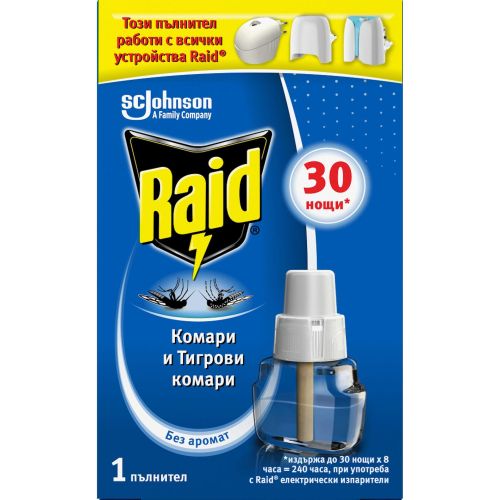 Raid пълнител срещу комари и тигрови комари (21 мл)