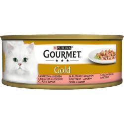 Purina Gourmet Gold храна за котки в зряла възраст, хапки в сос, пиле и сьомга (85 г)
