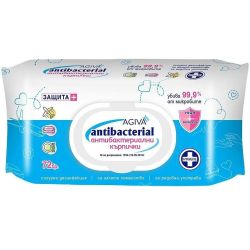 Agiva Antibacterial антибактериални влажни кърпи, сини (72 бр.)