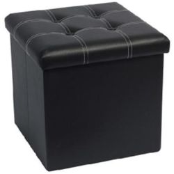 Muhler табуретка, черен цвят с бял шев (1 бр.)