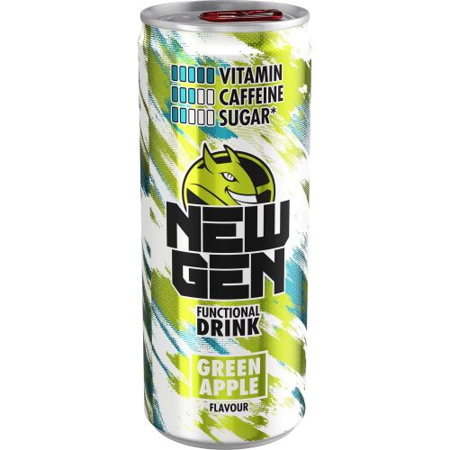 Hell New Gen зелена ябълка функционална напитка (250 мл)