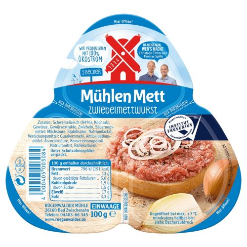 Rügenwalder Mühle метвурст с лук (100 г)