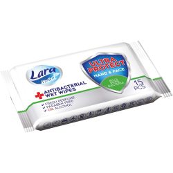 Lara Med антибактериални кърпички за ръце и лице (15 бр.)