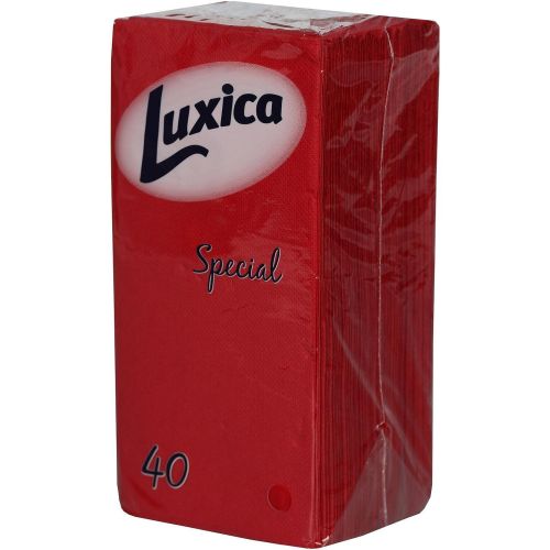 Luxica Special червени салфетки, 2 пласта, 1/8, 38 см, 40 бр. (40 бр.)