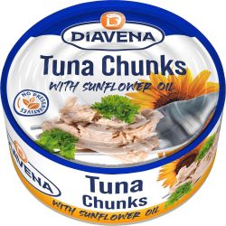 Диавена риба тон филе късове в слънчогледово масло (160 г)