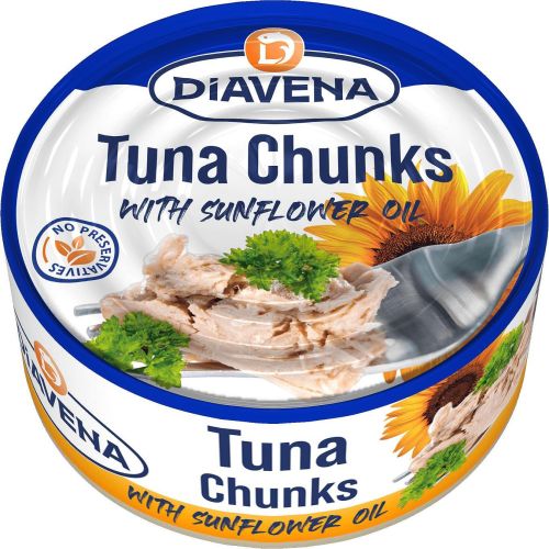 Диавена риба тон филе късове в слънчогледово масло (160 г)