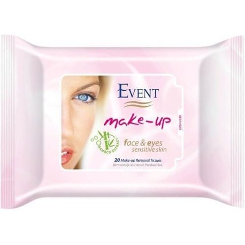 Event влажни кърпи за грим с бамбук (20 бр.)