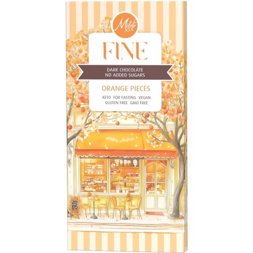 Milete Fine черен шоколад с портокал, веган, без захар, без глутен (80 г)