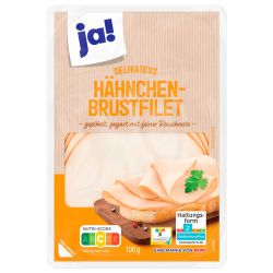 JA! филе от пушени пилешки гърди, слайс (100 г)