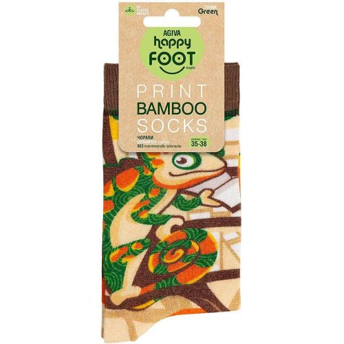 Happy Foottopia принт чорапи, 78% бамбук, хамелеон, размер 35-38 (1 бр.)