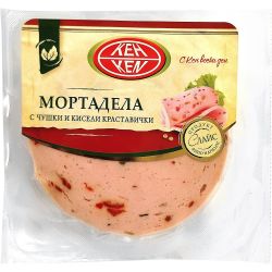 Кен мортадела с чушки и кисели краставички слайс (150 г)