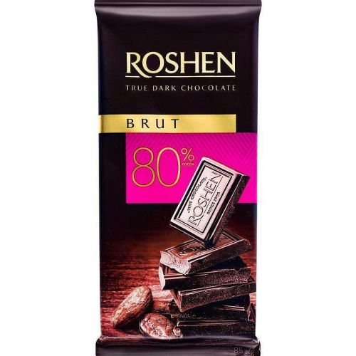 Roshen Brut черен шоколад, 80% какао (85 г)