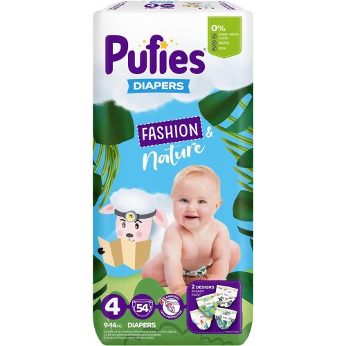 Pufies Fashion & Nature бебешки пелени, размер 4, 9 кг - 14 кг (54 бр.)