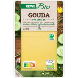 REWE био сирене гауда слайс 50% (150 г)