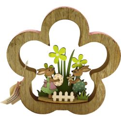 Декорация от дърво цвете 17 см (1 бр.)