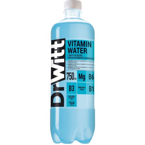 Dr Witt витамннa вода с вкус на касис, черна боровинка и хибискус (750 мл)