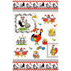 Великденска кухненска кърпа с ресни, 40 см х 60 см (1 бр.)