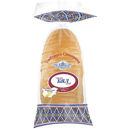Елиаз бял хляб, нарязан, утвърден стандарт България (650 г)