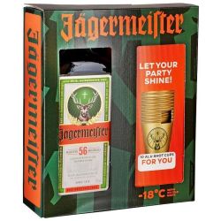 Jagermeister билков ликьор + 10 алуминиеви чаши (700 мл)