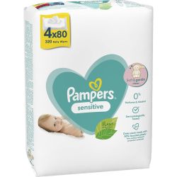 Pampers Sensitive мокри кърпички, 4 бр. х 80 бр. (320 бр.)