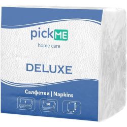 Pick Me Deluxe салфетки бели, 33 см х 33 см (50 бр.)
