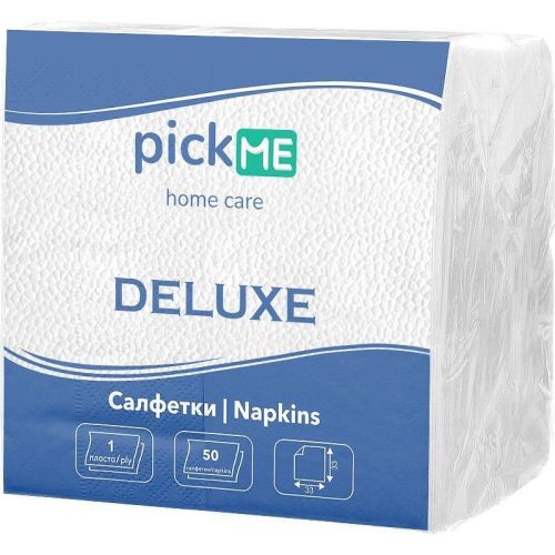 Pick Me Deluxe салфетки бели, 33 см х 33 см (50 бр.)