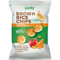 Livity оризов чипс чедър с доматен сос чътни (60 г)
