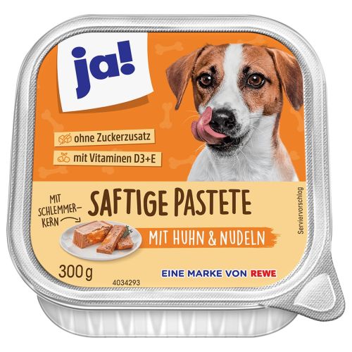 JA! кучешка храна пастет с пилешко и паста (300 г)