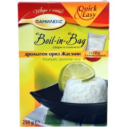 Фамилекс ароматен жасминов ориз, Boil-in-Bag, 2 бр. х 125 г (250 г)