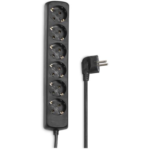 Hama разклонител с шест гнезда, 1.4 м - черен (1 бр.)