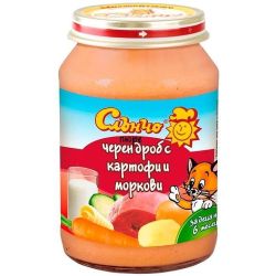 Слънчо пюре черен дроб с картофи и моркови, 6+ месеца (190 г)