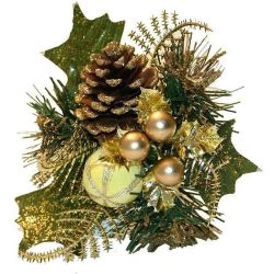 APAC златна коледна украса с горски плодове и шишарки (1 бр.)