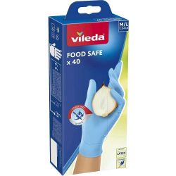 Vileda Food Safe нитрилни ръкавици, размер M/L (40 бр.)